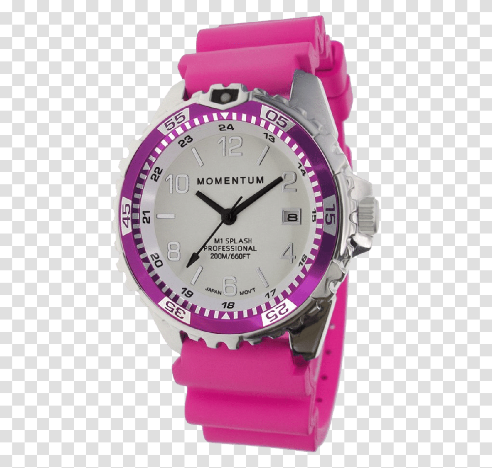 Pink Splash Momentum Ladies Watch, Wristwatch, Digital Watch, Clock Tower, Architecture Transparent Png
