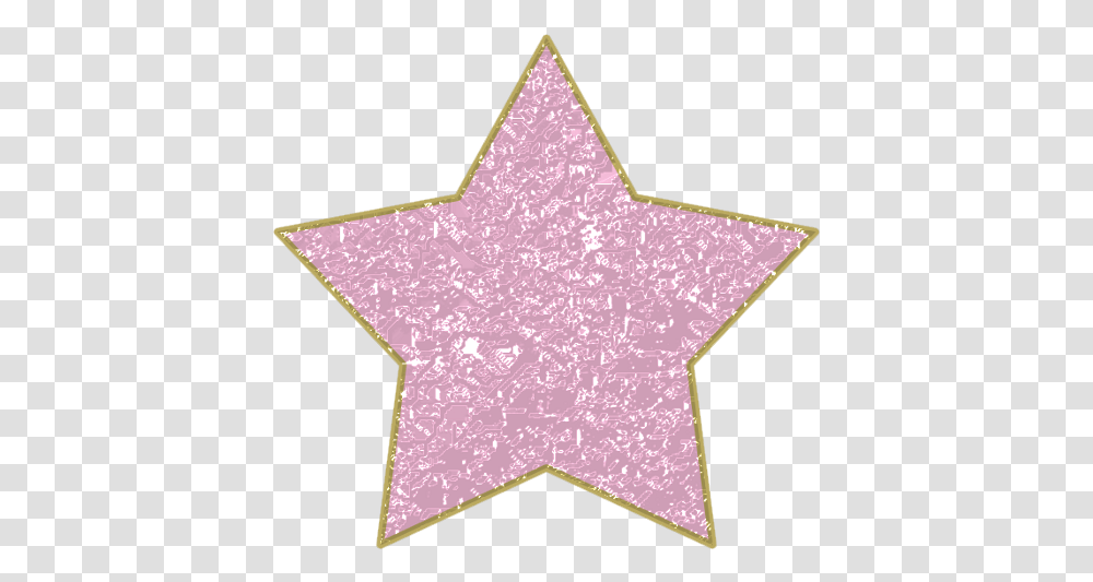 Pink Star With Gold Trim Pink Glitter Star, Star Symbol Transparent Png