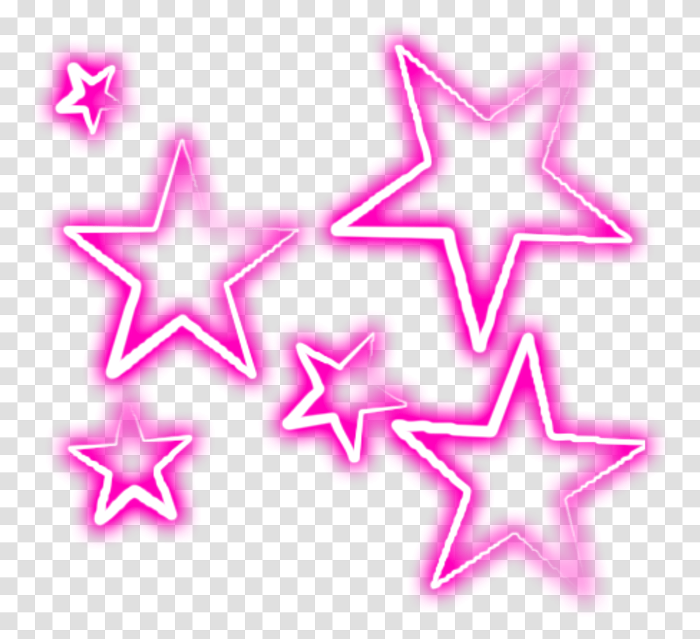 Pink Stars Neon Stars Background, Star Symbol, Wand Transparent Png