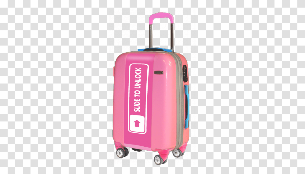 Pink Suitcase Slide To Unlock Measure Suitcase Size, Luggage, Gas Pump, Machine Transparent Png