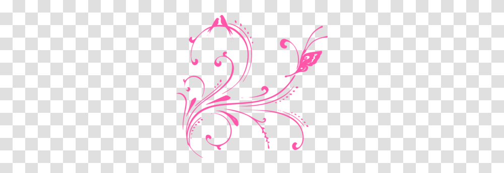 Pink Swirl Birds, Floral Design, Pattern Transparent Png