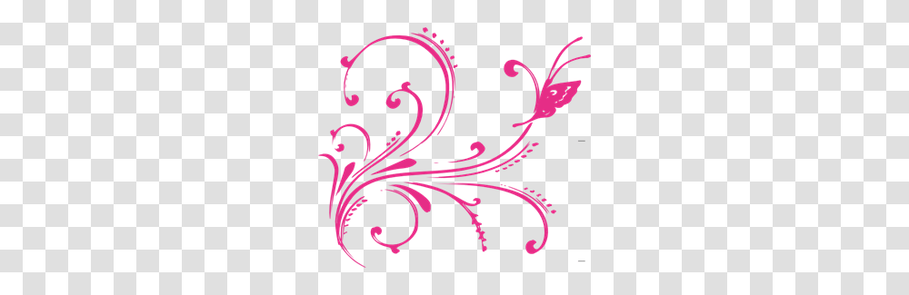 Pink Swirl Butterfly Clip Arts For Web, Floral Design, Pattern, Poster Transparent Png