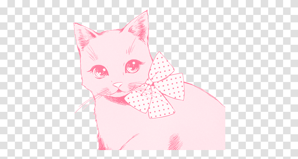 Pink Tealpink & Teal Anime Cat In 2019 Anime Girl Pink Pastel Pink Anime Cat, Pet, Mammal, Animal, Cushion Transparent Png