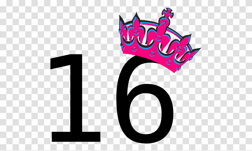 Pink Tilted Tiara And Number 16 Clip Number 40 With Crown, Symbol, Text, Light, Graphics Transparent Png