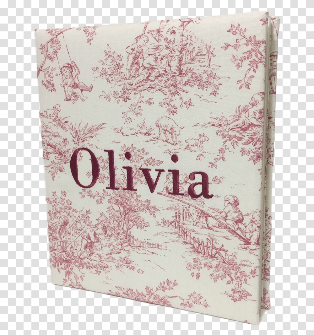 Pink Toile Personalized Baby Photo Album Personalized Baby Album, Book, Novel, Rug Transparent Png