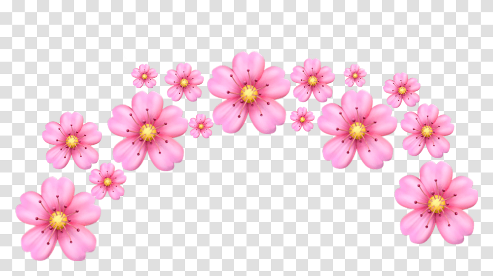 Pink Tumblr Petals Flower Crown Emoji, Plant, Blossom, Anther, Cherry Blossom Transparent Png