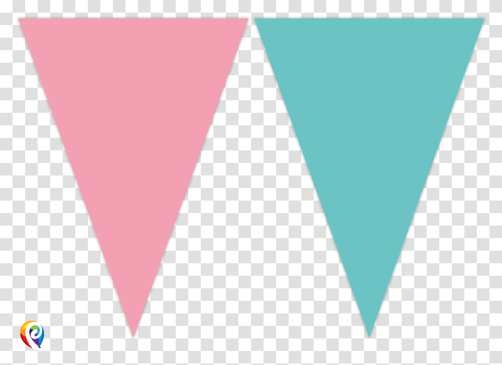 Pink Turquoise Party Flag Bunting Blue Pink Party Flags, Triangle, Plectrum Transparent Png