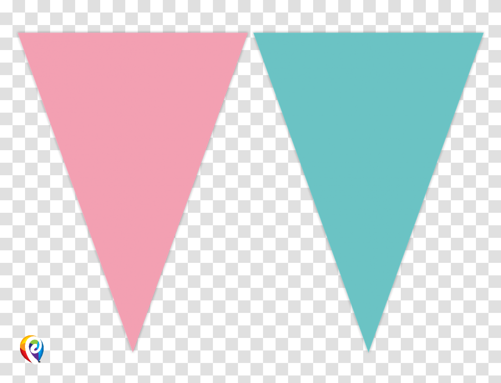 Pink Turquoise Party Flag Bunting, Triangle, Rug, Plectrum Transparent Png
