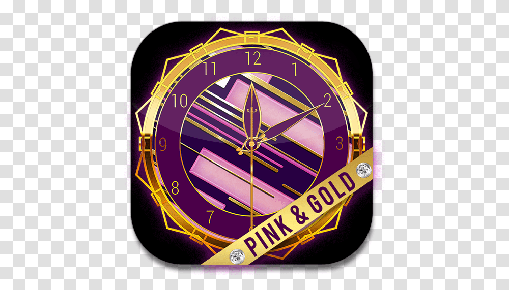 Pink & Gold Theme Clock Old Versions For Android Aptoide Decorative, Clock Tower, Architecture, Building, Analog Clock Transparent Png