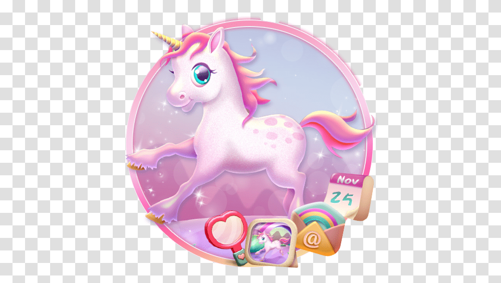 Pink Unicorn Launcher Theme Live Hd Unicorn, Purple, Toy, Text, Nature Transparent Png