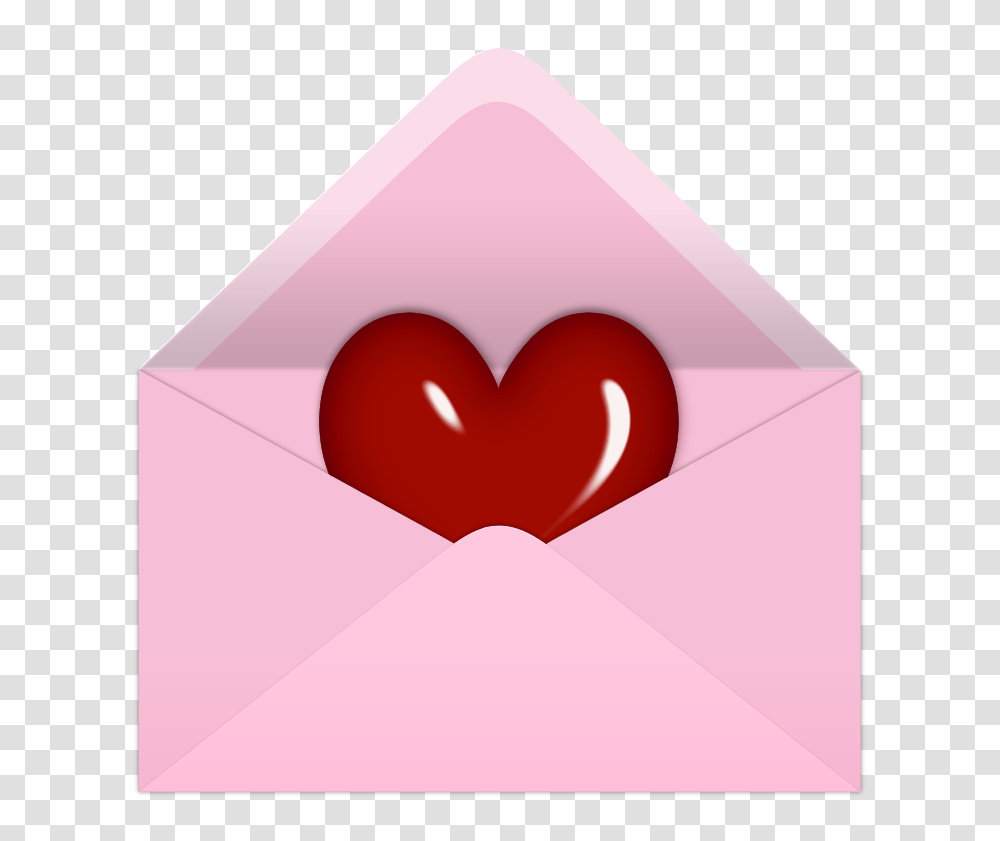 Pink Valentine Letter With Red Heart Clipart Picture, Envelope, Mail, Greeting Card Transparent Png