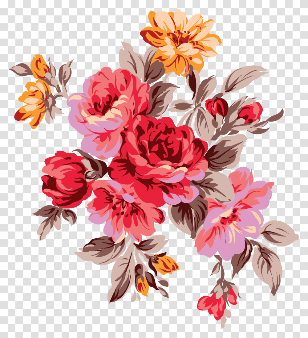 Pink Vector Flowers, Floral Design, Pattern Transparent Png