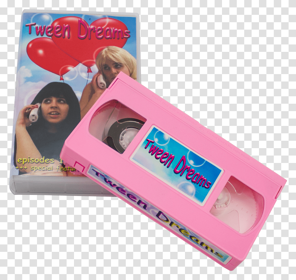 Pink Vhs Tape, Person, Human, Cassette, Figurine Transparent Png