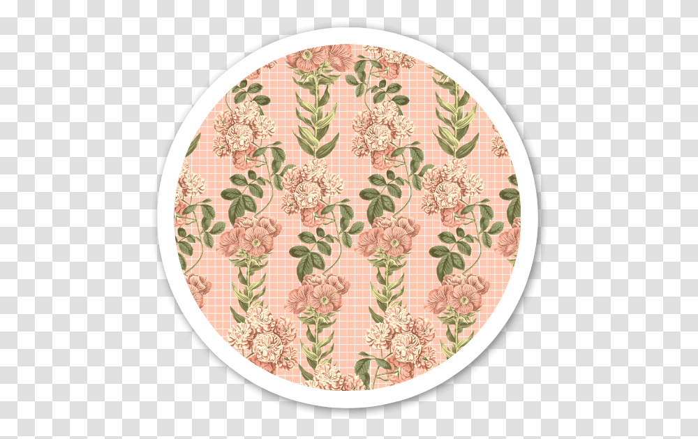 Pink Vintage Pattern Sticker Motif, Rug, Floral Design Transparent Png