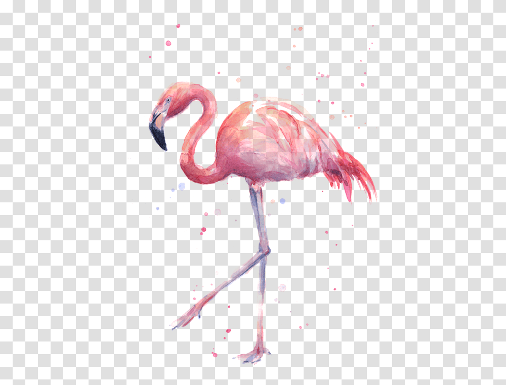 Pink Watercolor Flamingo T Shirt Flamingo In A Flock Of Pigeons, Bird, Animal, Pattern, Fractal Transparent Png