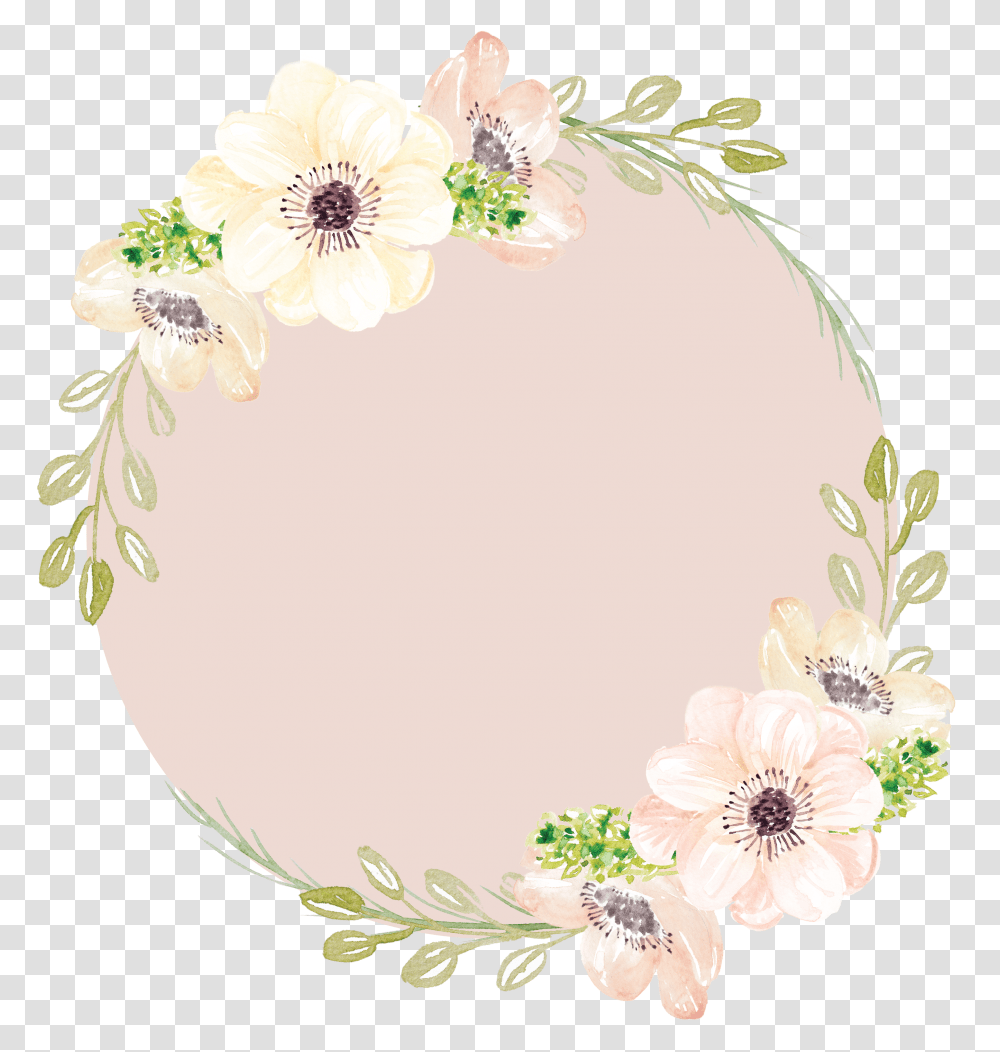 Pink Watercolor Garlands Flowers Painting Hand Painted Anemone Flower Watercolor Transparent Png
