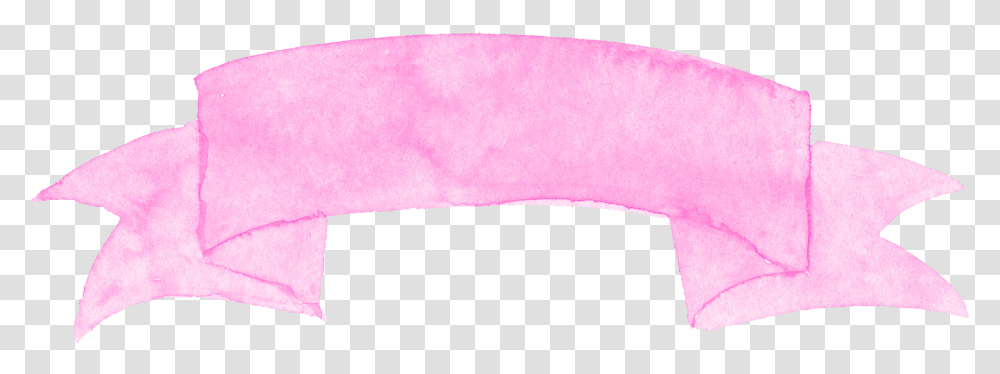 Pink Watercolor Ribbon Banner Drawing, Cushion, Clothing, Apparel, Paper Transparent Png