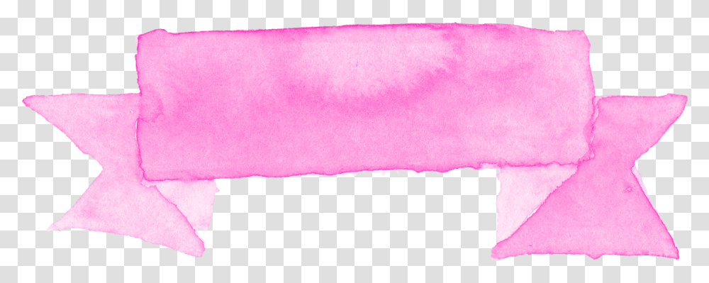 Pink Watercolor Ribbon Banner Towel, Rug, Foam Transparent Png