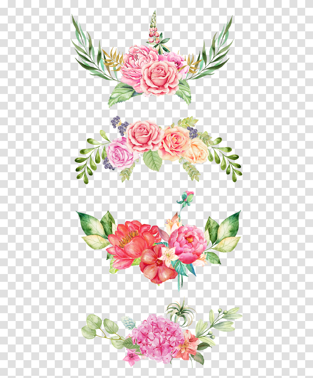 Pink Watercolour Flowers Border, Plant, Blossom, Floral Design, Pattern Transparent Png