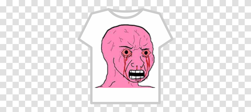 Pink Wojak Roblox Wojak, Clothing, Apparel, Text, Teeth Transparent Png