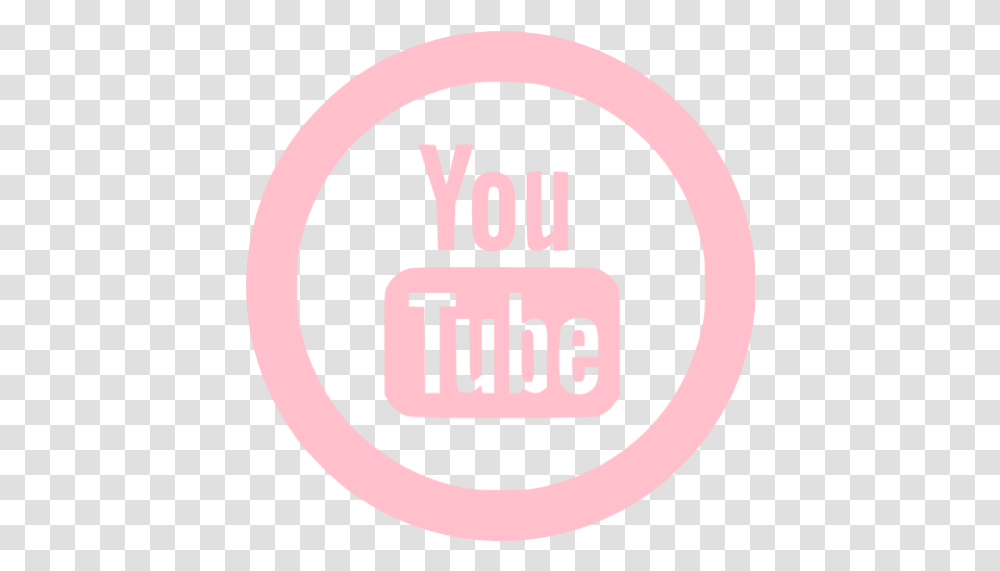 Pink Youtube 5 Icon Free Pink Site Logo Icons Pink Youtube Logo Circle, Label, Text, Symbol, Plant Transparent Png
