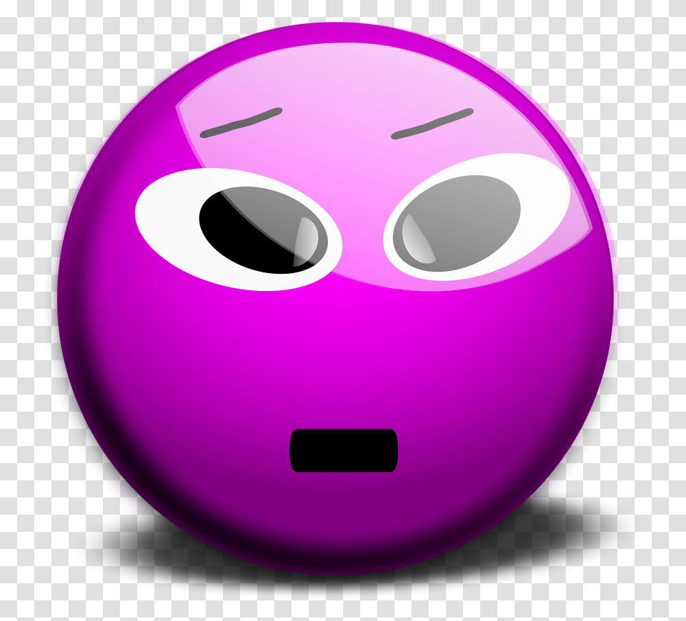 Pinkemoticonpurple Smiley Emoticone Clipart Cartoon, Disk, Sphere, Ball, Bowling Transparent Png