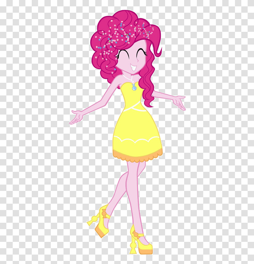 Pinkie Pie In A Yellow Party Dress Equestria Girl Pinkie Pie Dress, Doll, Toy, Barbie, Figurine Transparent Png