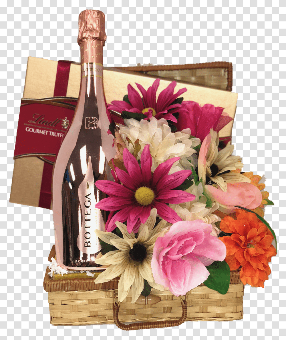Pinkies Up Prosecco Gift Basket Bottega Gift Basket Bouquet, Alcohol, Beverage, Drink, Plant Transparent Png