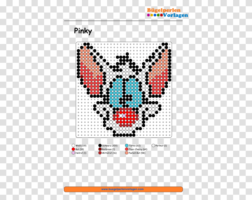 Pinky And The Brain Perler Designs, Pattern, Embroidery, Floral Design Transparent Png