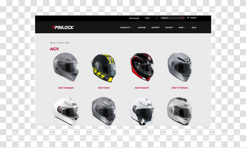 Pinlock Lenses Lensfinder Motorcycle Helmet, Apparel, Crash Helmet, Hardhat Transparent Png