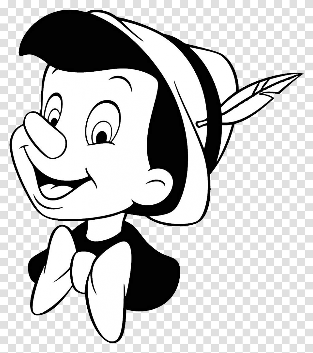 Pinocchio Pinocchio Black And White, Apparel, Stencil, Hat Transparent Png