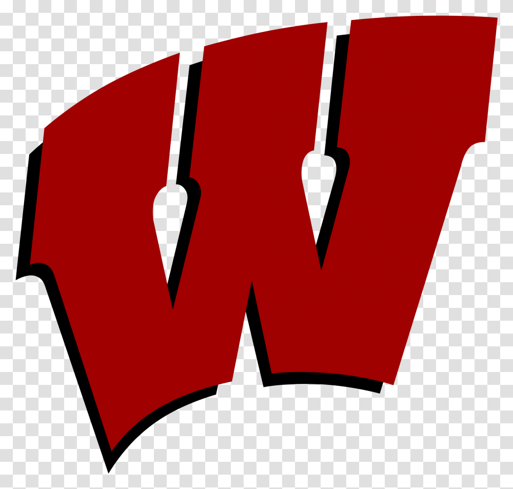 Pinstripe Wisconsin Football Logo 455690 Vippng Wisconsin Badgers Pngs, Symbol, Batman Logo, Arrow Transparent Png