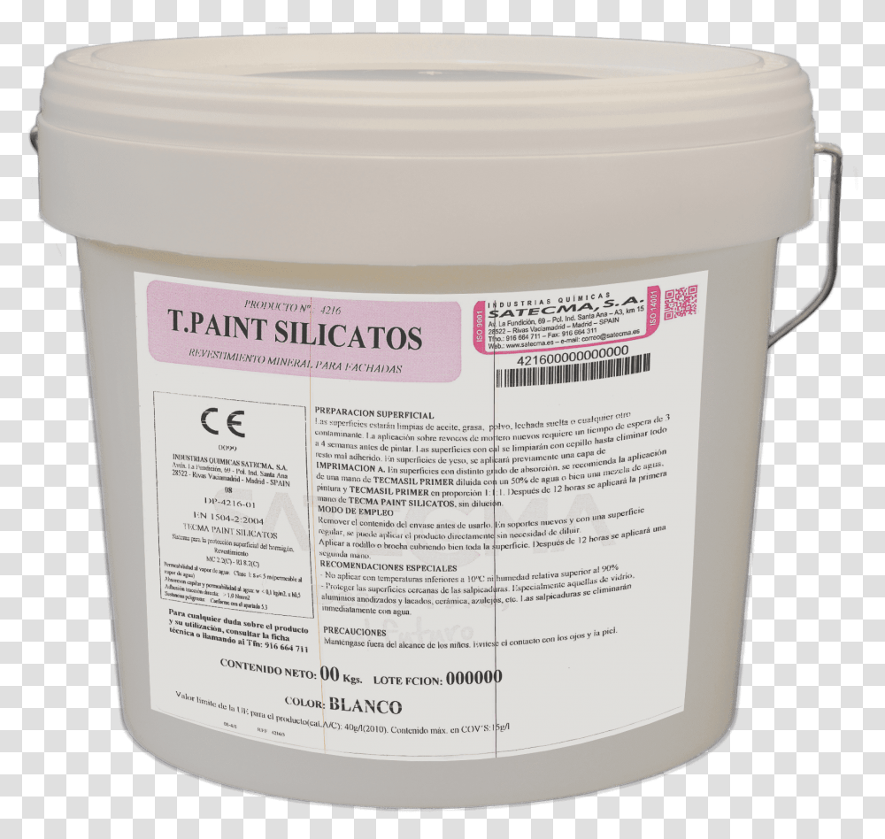 Pintura Silicato Clorox De Piscina Composicion Quimica, Paint Container, Box, Food, Bucket Transparent Png