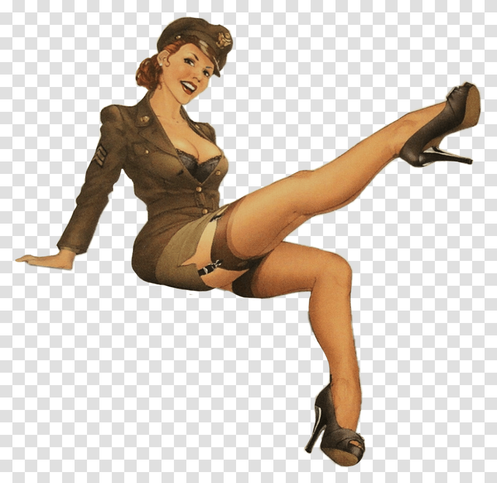Pinup Freetoedit Pin Up Girl On Aeroplane, Dance Pose, Leisure Activities, Person Transparent Png