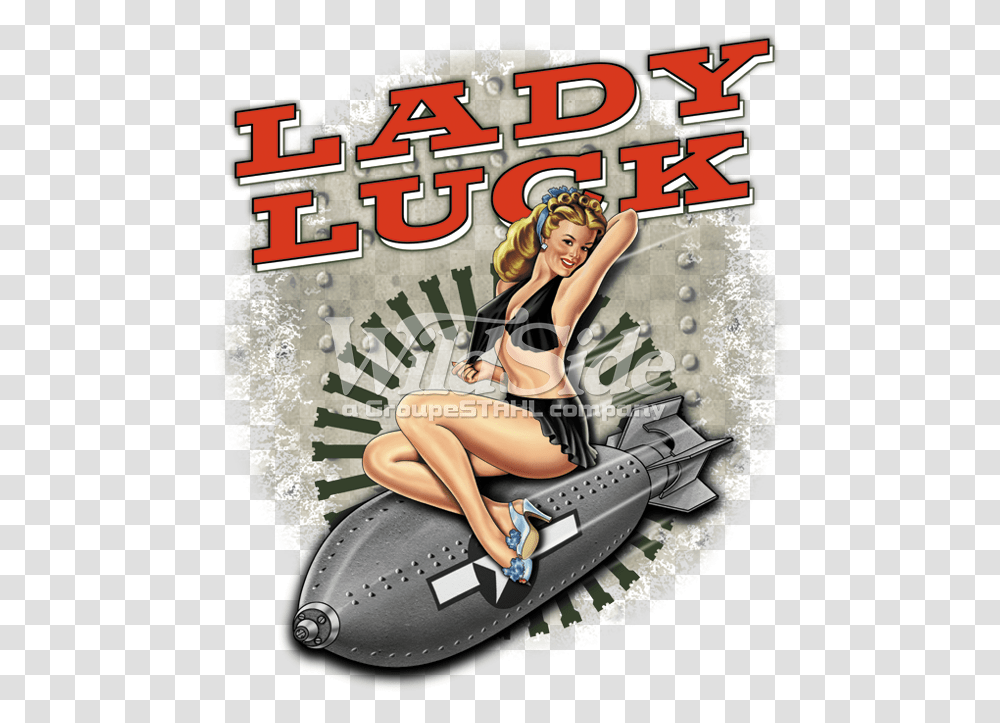 Pinup Girl Lady Luck Pin Up Girl, Person, Advertisement, Poster, Skateboard Transparent Png