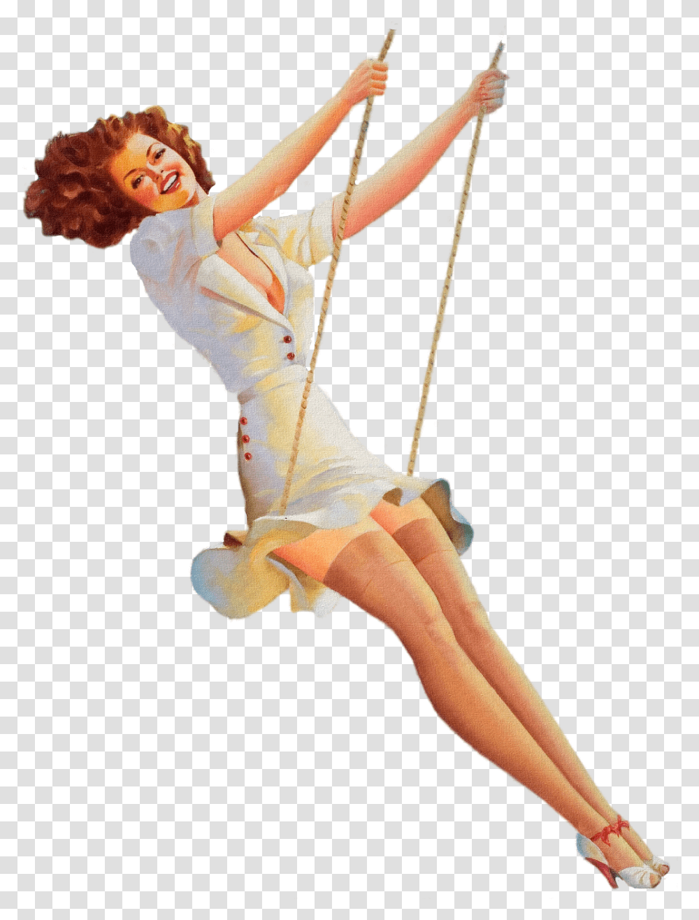 Pinup Swing Woman Vintage Woman Vintage, Person, Acrobatic, Leisure Activities, Dance Pose Transparent Png