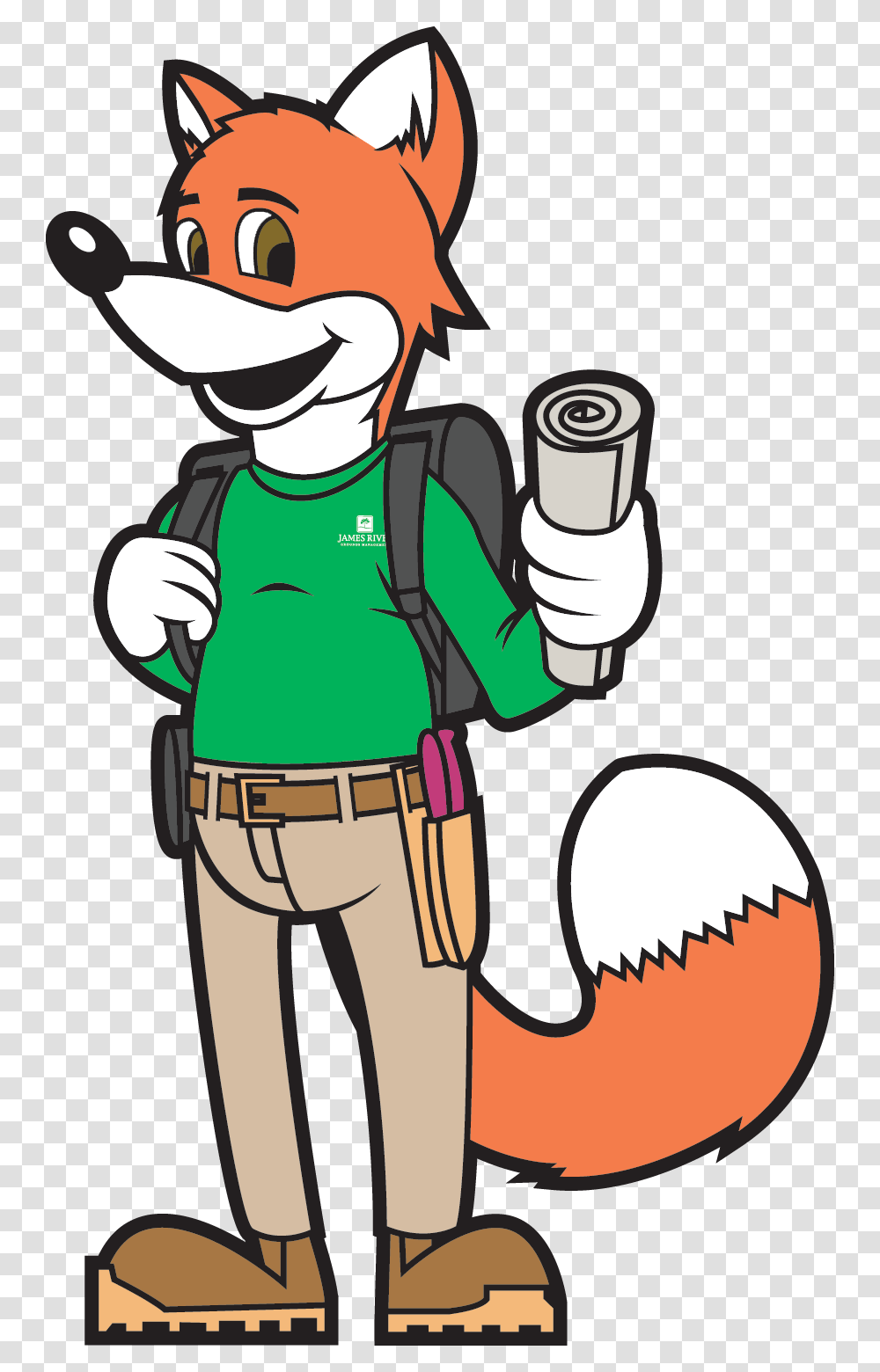 Pip The Fox James River Ground Management, Costume, Drawing, Stencil Transparent Png