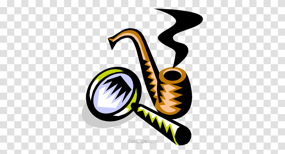 Pipe And Magnifying Glass Royalty Free Vector Clip Art, Person, Human, Smoke Pipe Transparent Png