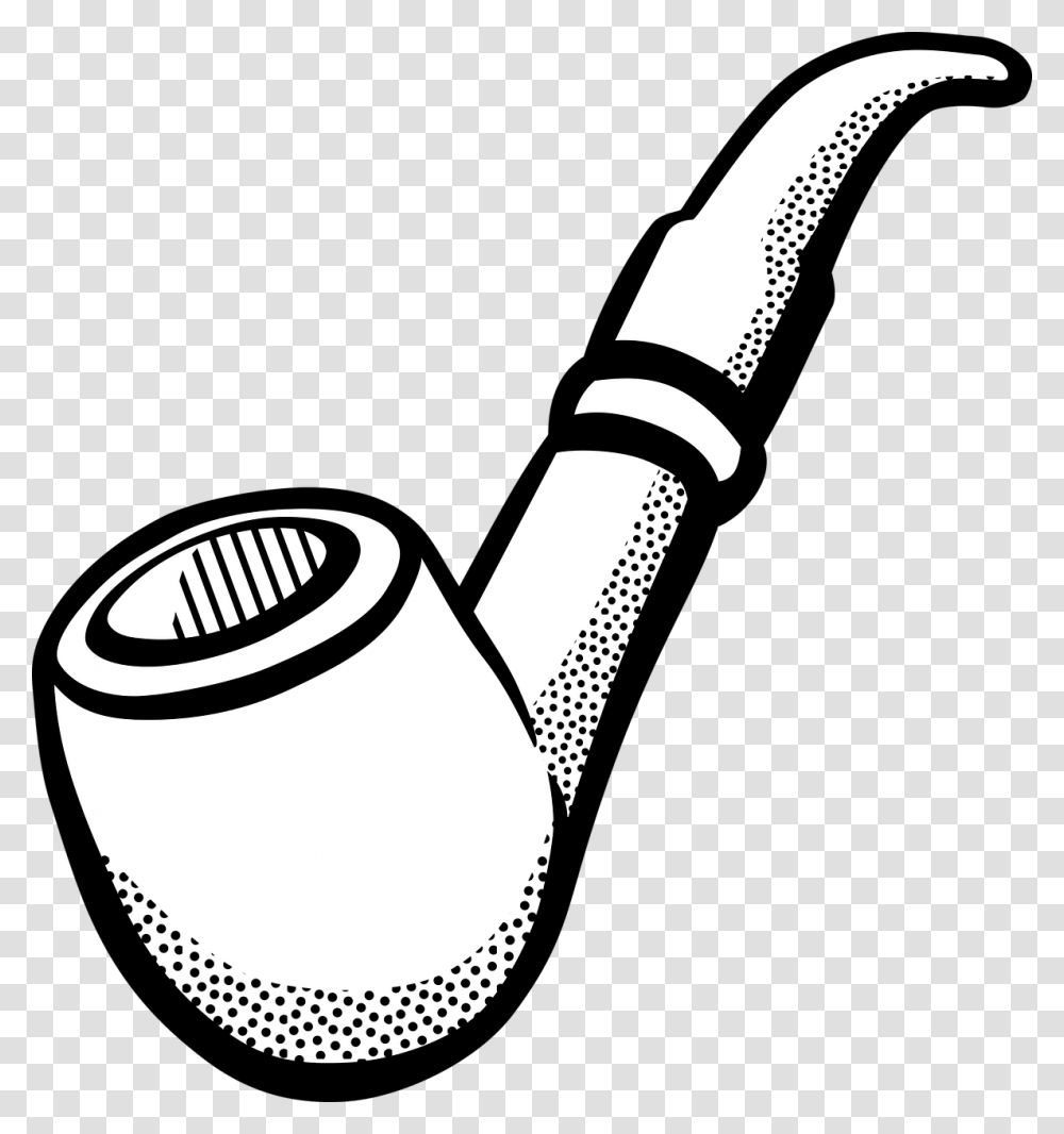 Pipe Smoking Tobacco Pipe Black And White, Smoke Pipe, Hammer, Tool Transparent Png