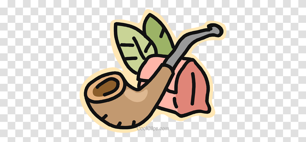 Pipe With Tobacco Pouch Royalty Free Vector Clip Art Illustration, Leisure Activities, Saxophone, Musical Instrument, Label Transparent Png