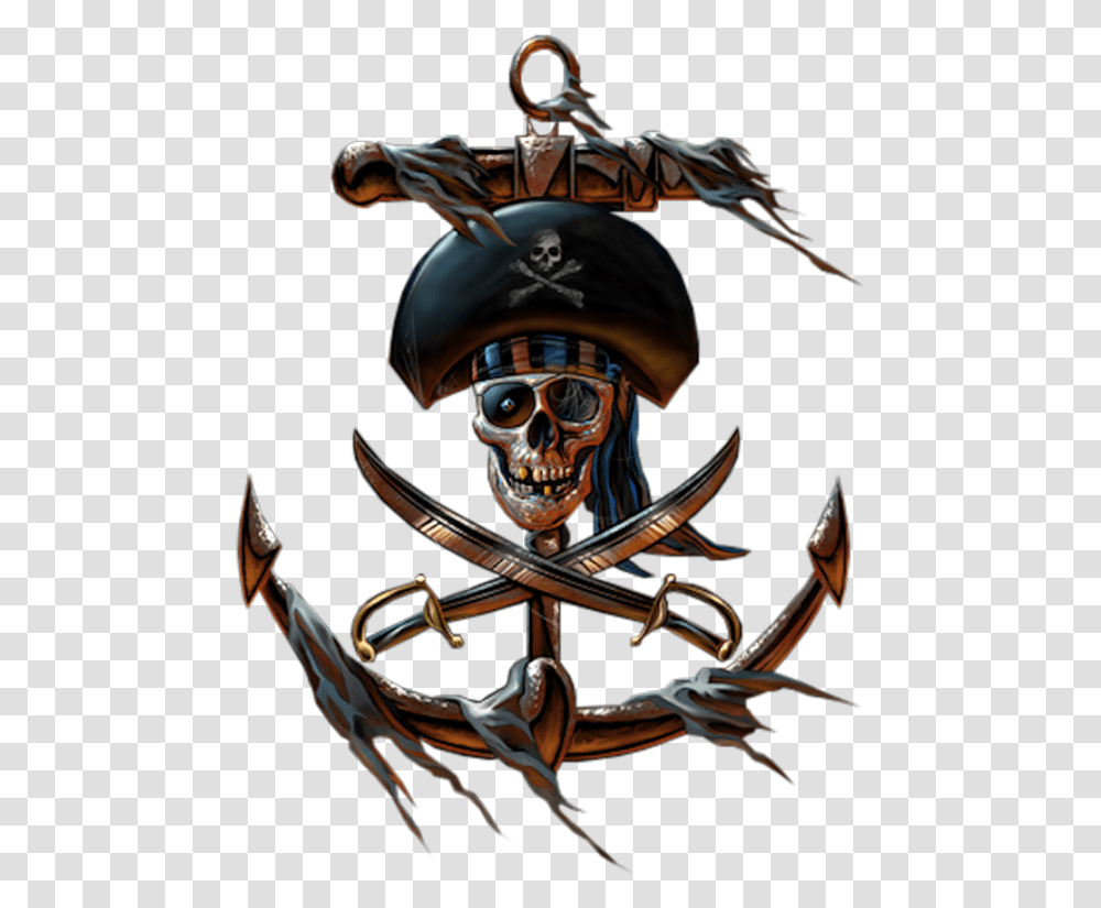 Piracy Material Jolly Hook Roger Captain Pirate Clipart Tattoo Ancre Pirate Transparent Png