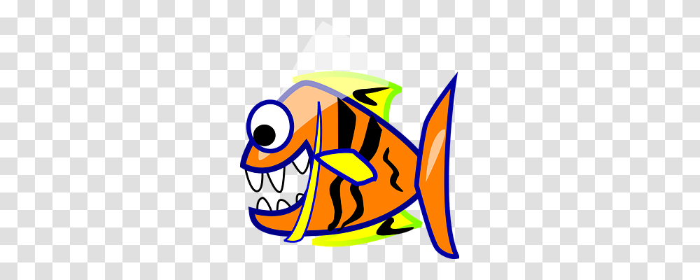 Piranha Fish Orange Animal Art Cartoon, Outdoors, Nature, Insect Transparent Png