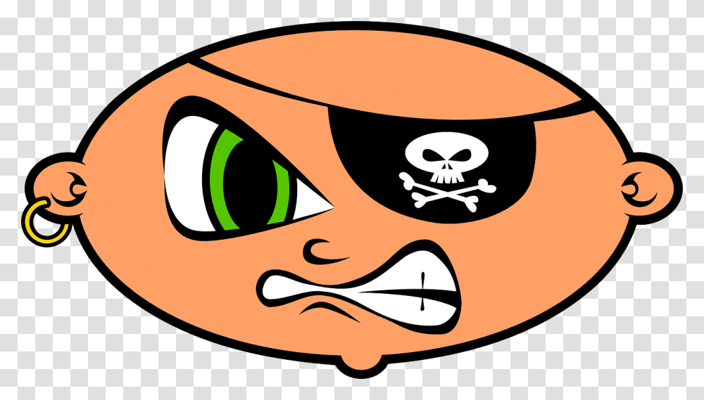 Pirate Angry Emoticon Smiley Smilies Head Clipart Mean, Goggles, Accessories, Accessory, Sunglasses Transparent Png