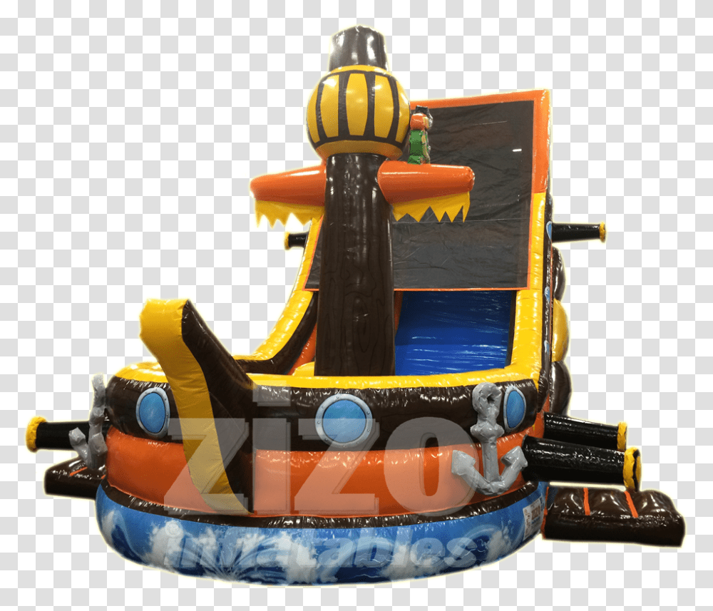 Pirate Boat Slide, Inflatable, Vehicle, Transportation, Arcade Game Machine Transparent Png