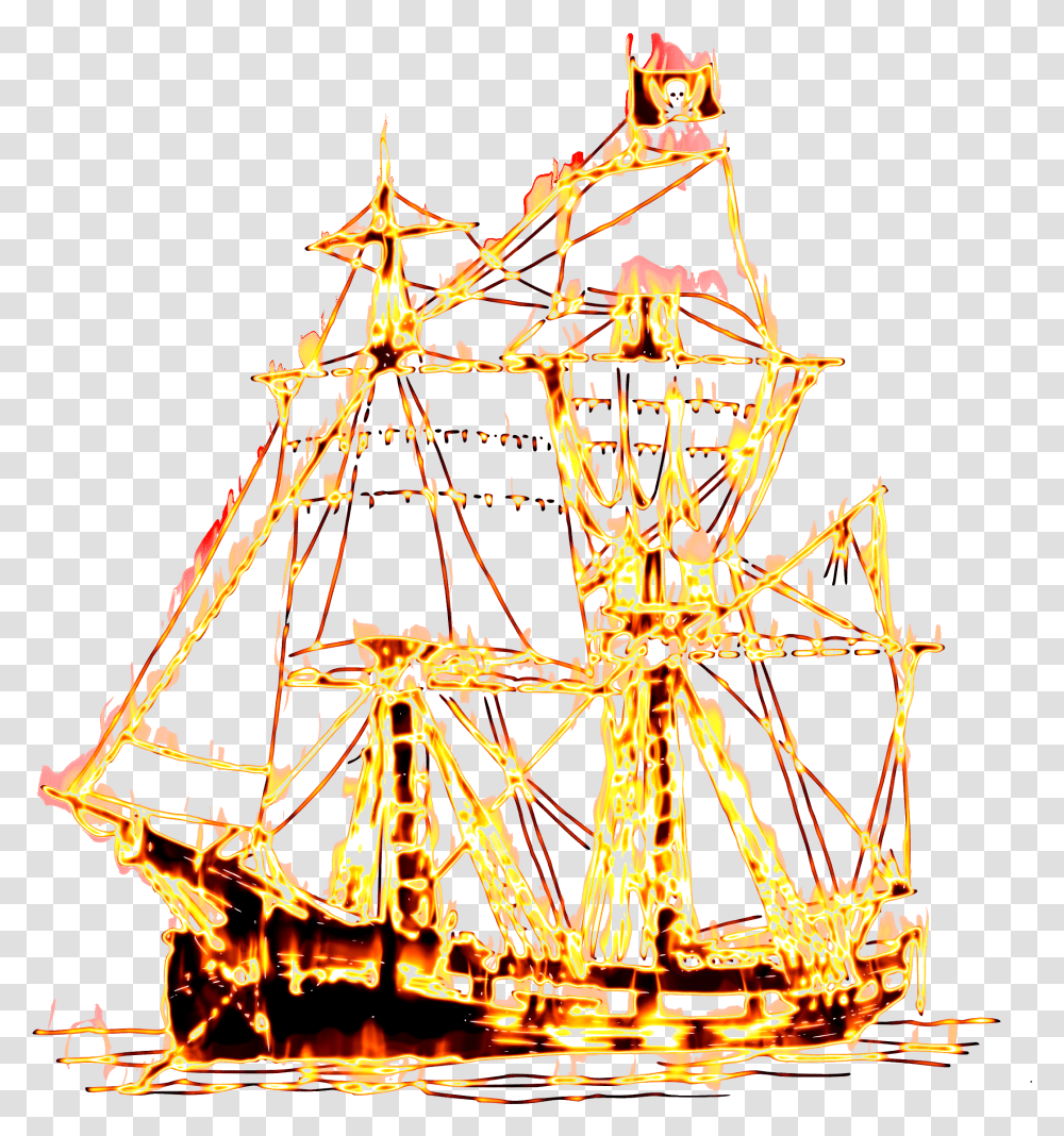 Pirate Clipart And Images Pirate Ship On Fire, Transportation, Vehicle, Ferris Wheel, Amusement Park Transparent Png