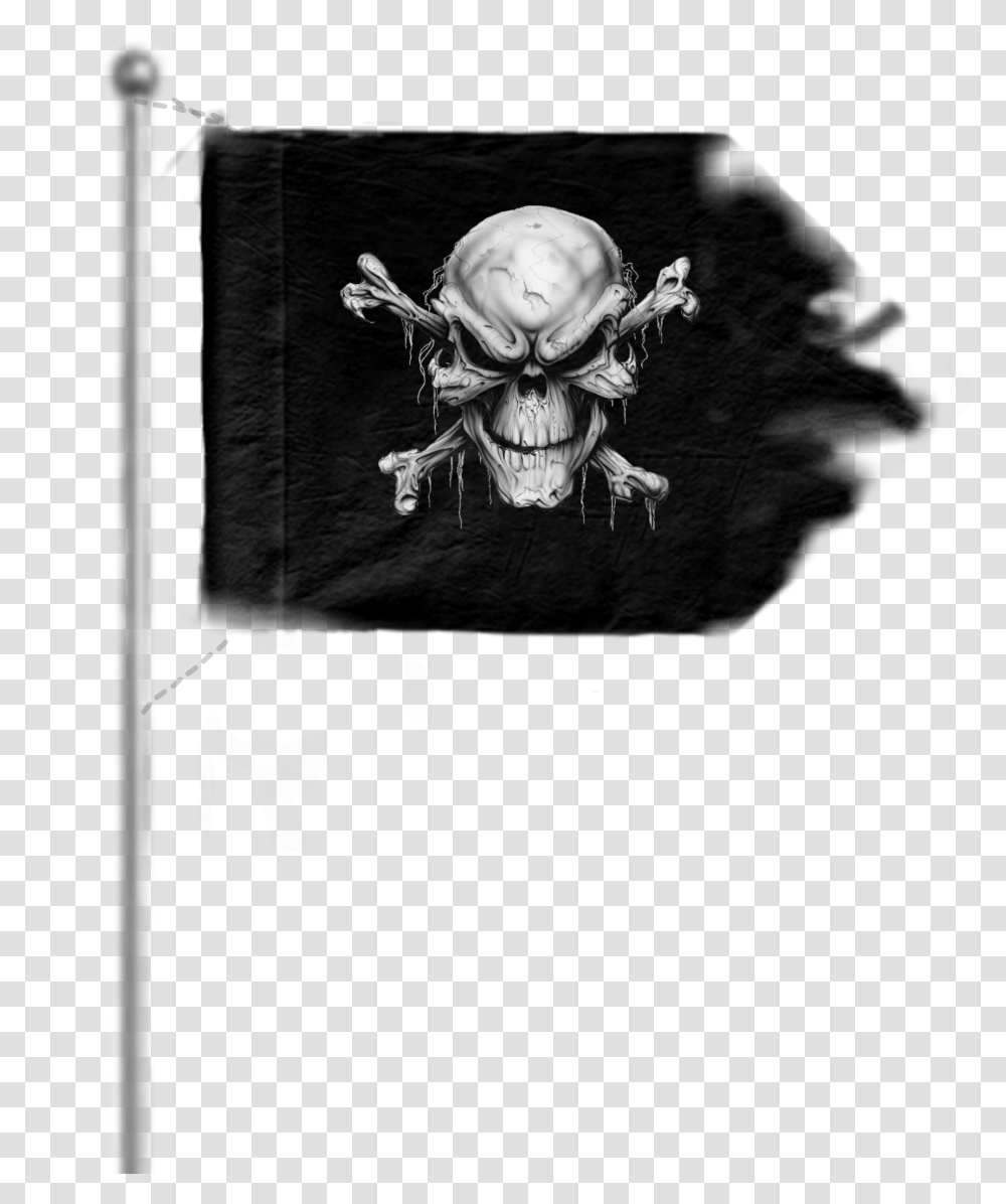Pirate Flag Pirateflag Flags Pirates Skullandbones Skul Skull, Person, Human, Art, Drawing Transparent Png