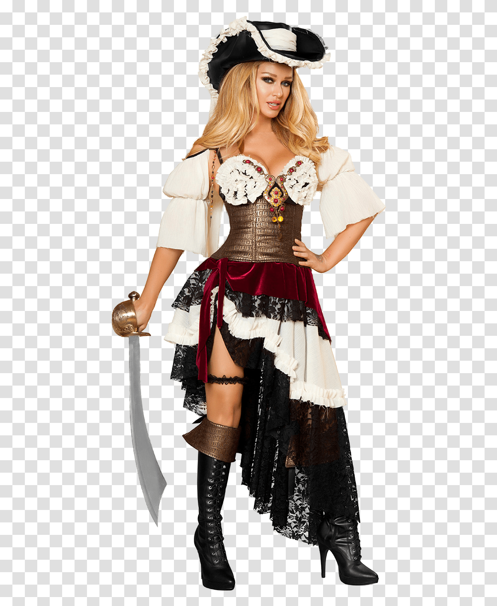 Pirate Girl Halloween Costume, Person, Female, Hat Transparent Png