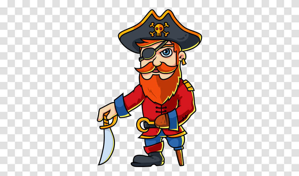 Pirate Hook Cliparts Download Cartoon Pirate, Person, Human, Fireman, Performer Transparent Png