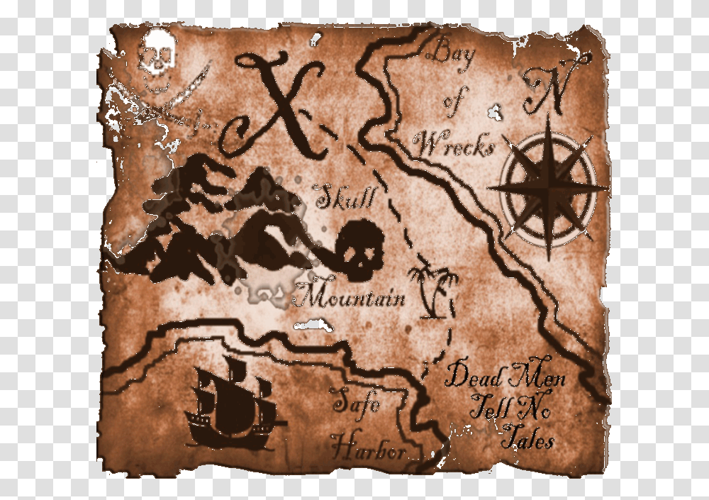 Pirate Map Pirate Treasure Map, Rug, Label, Cushion Transparent Png
