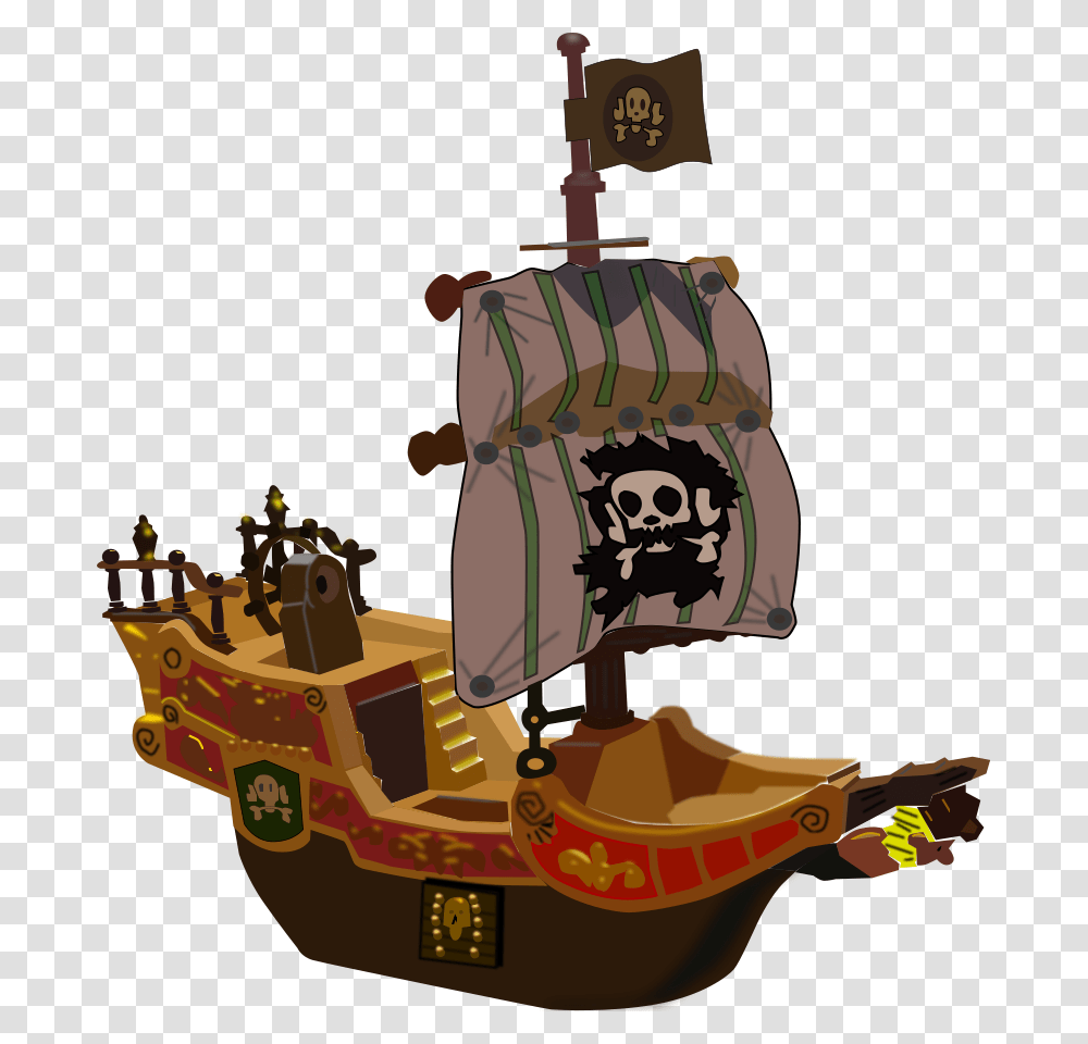 Pirate Ship Clip Arts For Web, Bulldozer, Vehicle, Transportation, Birthday Cake Transparent Png